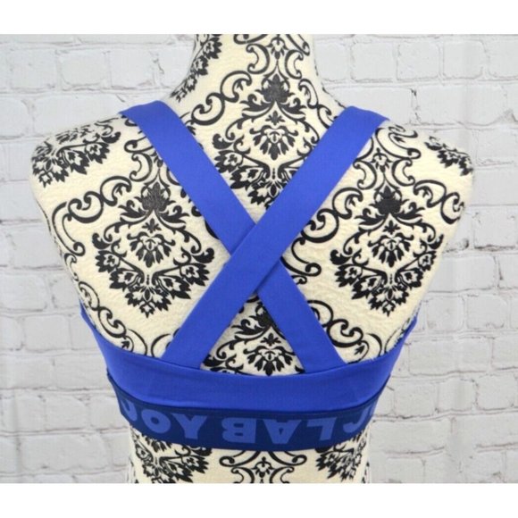 JOYLAB Women's Logo Band -‎ X Cross Back Sports Bra SIZE SMALL Blue - Picture 4 of 6
